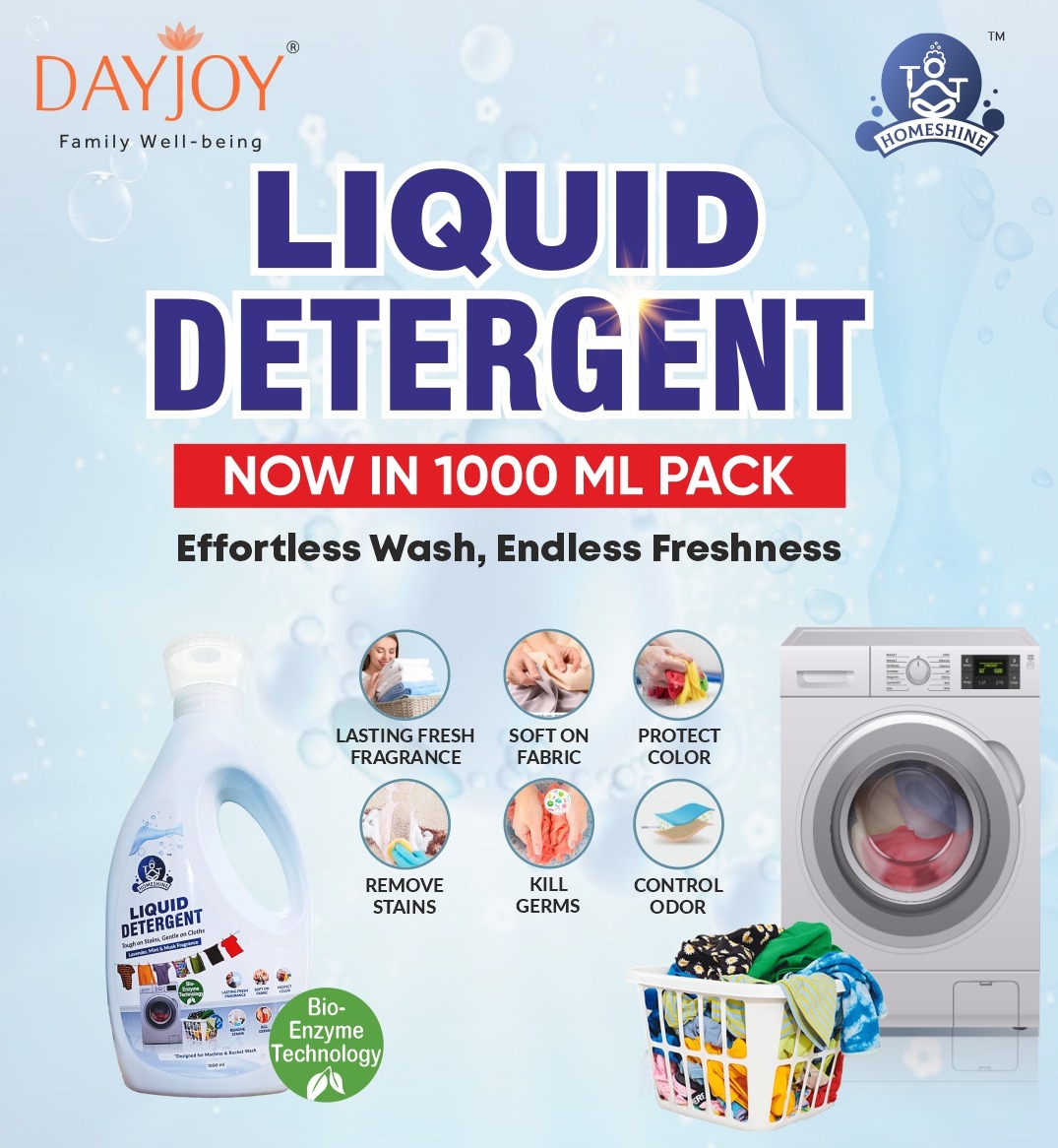 Home Shine Liquid Detergent (1Ltr)